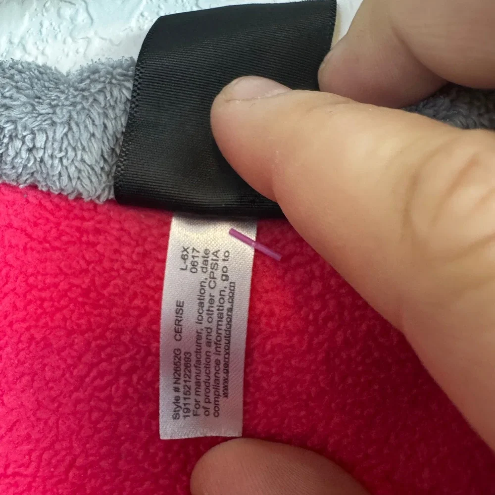 Gerry Fleece‎ Jacket Kids Large 6X Pink Full Zip Hooded Thumbhole